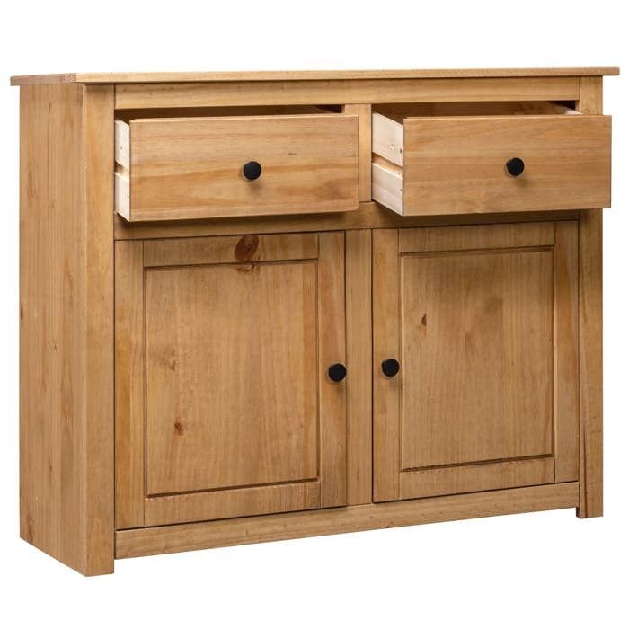 (4862)Commode - contemporain - Buffet rangement - 93x40x80 cm Pin solide Assortiment Panama poid:22 kg