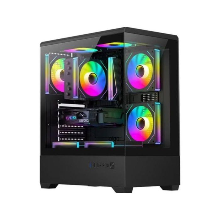 Boîtier PC Darkflash C365 ATX E ATX ITX 270° Verre Trempé 5 Ventilateurs - vue 2
