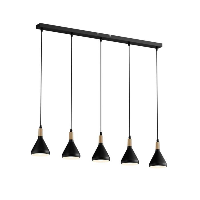Suspension - Lindby - lampe suspendue - - 100 x 12 x 17 cm - noir bois Suspension - Lindby - lampe suspendue - - 100 x 12 x 17 cm - noir bois
