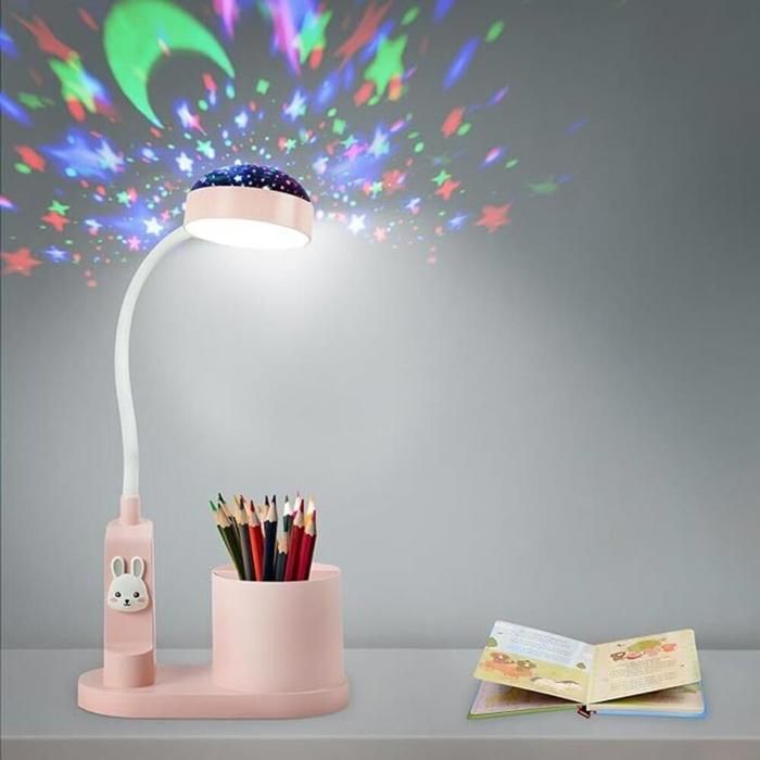 Lampe de bureau lampe de chevet enfant avec porte-stylo changement de couleur automatique LED rechargeable à intensité v
