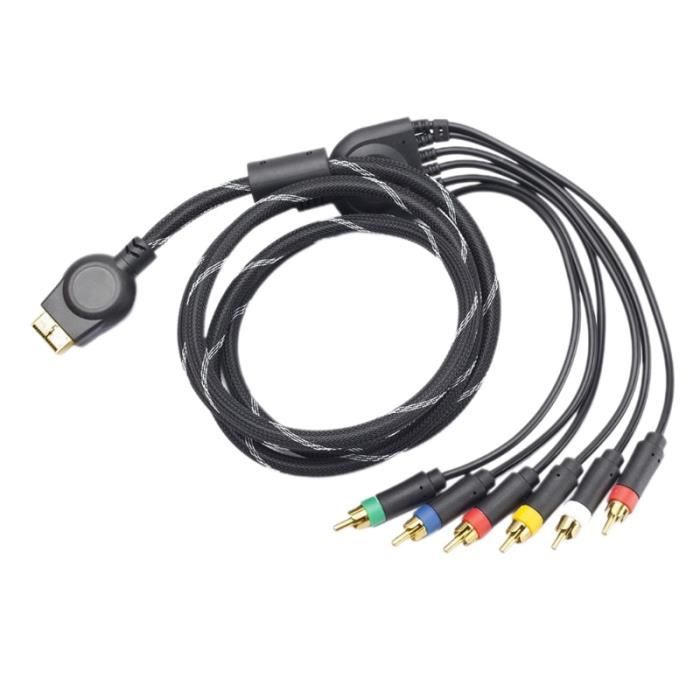 CÂBLE 3 RCA RGB M/M 5M VIDÉO Composant Prolongateur Plaqué Or