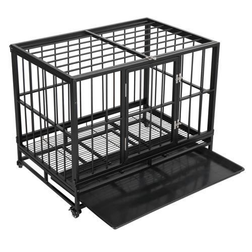 Cage de Transport Taille XXL pour Animaux domestiques Aluminium MDF 2  Portes Noir Argent Caisse Chien Chat Rongeur boîte Box de Transport Voiture  : : Animalerie
