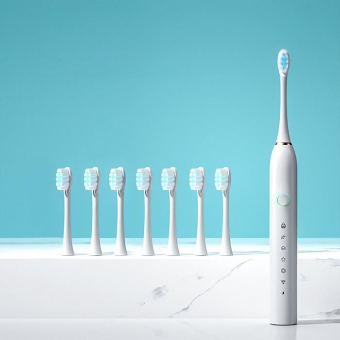 Brosse Électrique Rotative Sans Fil - 2 Vitesses, IPX7, 8 Têtes, Télécommande, Pour Salle De Bain Et Cuisine