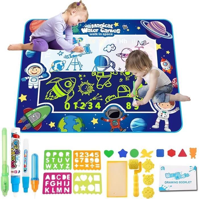 Tapis Aqua Doodle – Peinture à L’eau Magique Réutilisable, 44x32 Cm, Avec 2 Stylos Et 4 Modèles – Jouet éducatif Cadeau Enfant