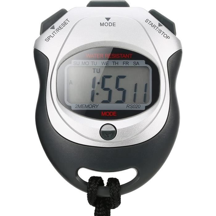 Chronomètre étanche numérique Portable LCD minuterie chronographe