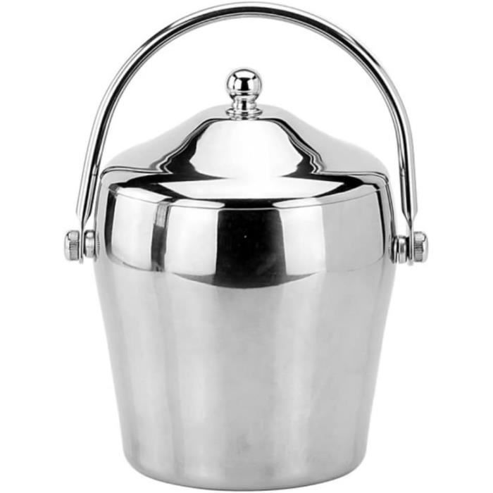 FineDine Seau à Glace Avec Couvercle – Double Paroi En Acier