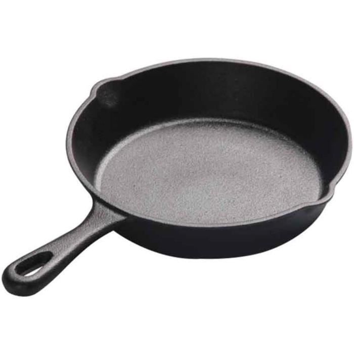 Poêle à Frire En Fonte 20 Cm Antiadhésive - Compatible Four Et Induction, Idéale Œufs Et Viandes