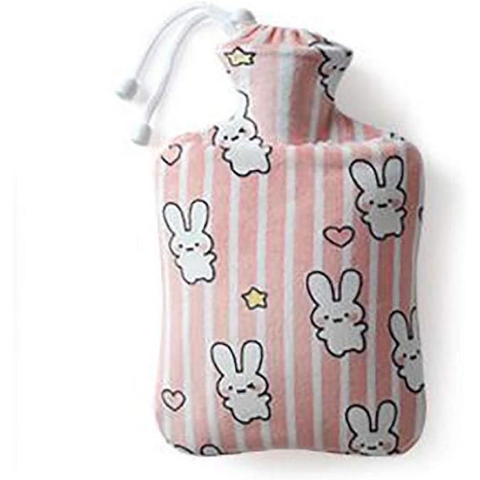 Bouillotte Lapin Peluche - Housse Amovible, Réservoir Eau Chaude, Antidé Bordement, Pour Douleurs Et Froid