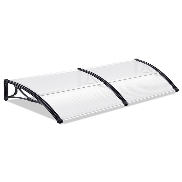 Marquise De Porte En Polycarbonate Transparent - Protection Contre Pluie, Neige, Soleil - Taille 50x110 Cm - Facile à Fixer