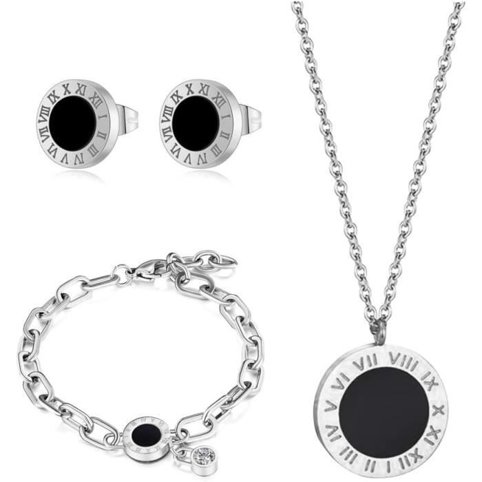 Parure De Bijoux 3 Pièces Plaquée Argent - Collier Et Boucles D'oreilles à Boules - Neuf Avec étiquettes