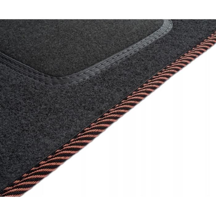 Tapis Sur Mesure Fiat Panda II (169) 2003-2011 - Velours Noir - 4 Pièces Avant/arrière - Qualité Italienne