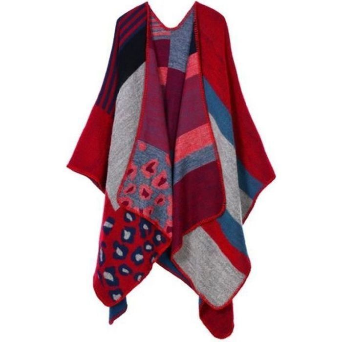 Yutdeng Hiver Poncho Châle Grand Tartan Echarpe Châle Femme Tricoté écharpe Châle de Cape Cachemire d/'imitation Douce Châle