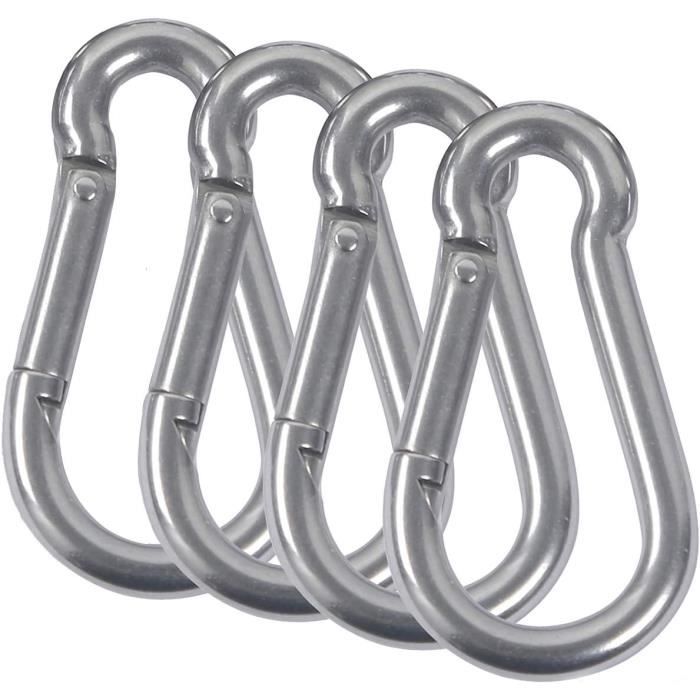 20 Mousquetons En Acier Inoxydable 304 - 40x4mm - Porte-Clés Camping Pêche