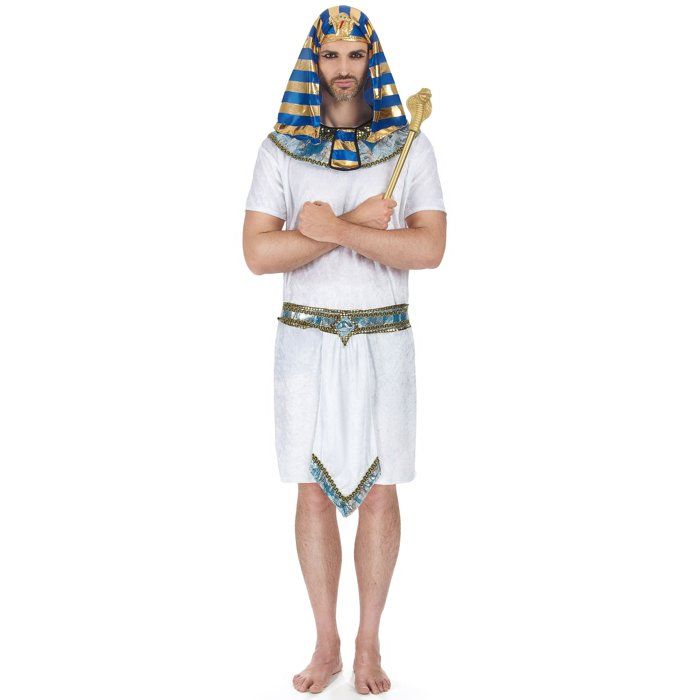 VEGAOO D&eacute;guisement pharaon &eacute;gyptien complet homme - L - Blanc - Multicouleur