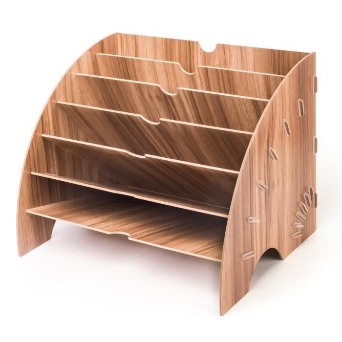 Rangement Documents Bureau Trieur En Bois Organisateur De Fichiers Rangement De Bureau Pour Papier Documents Et Magazines 6 Cou Achat Vente Porte Revue Rangement Documents Bureau Tr Cdiscount