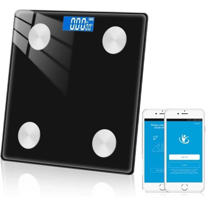 Balance Connectée Hass Tech Smart Bluetooth - Analyse Graisse, IMC, Muscle - Écran LED