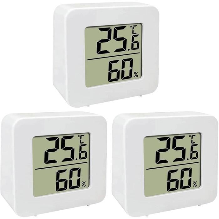 Thermomètre Hygrometre Intérieur, 3PCS Mini LCD Thermomètre Hygromètre  Digital à Haute Précision, Thermomètre d'intérieur Exterieur Mural Pour  Maison