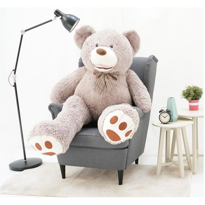 DEAR BEAR Ours en Peluche géante XXL 160 cm gris - Cdiscount Jeux