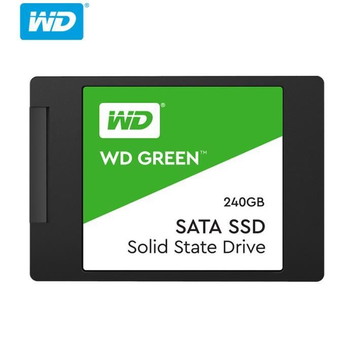 Achat Disque SSD WD Disque Dur SSD 2,5 pouces 240 Go SATA3 540 Mo - s Lecture 7mm Vert -Vendeur Comp pas cher