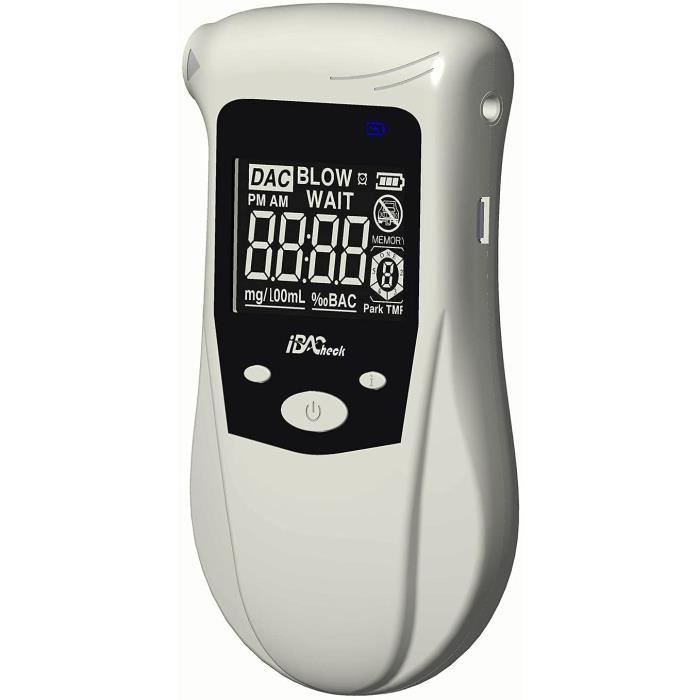 Éthylotest électronique Rechargeable IBACheck - Détection Automatique Du Débit, Nettoyage Automatique, Basse Consommation