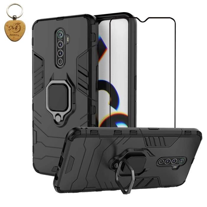 SORAKA Coque pour Realme X2/Oppo K5 avec Anneau,Doux Slim Fit Housse en Silicone Coque Ultra-Mince avec Plaque métallique pour Support Téléphone Voiture Magnétique 