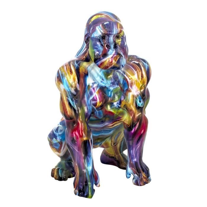 Statue Statuette Figurine de singe en résine multicolore 48*57*28cm