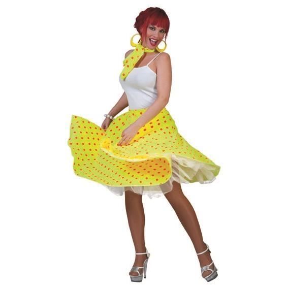 Jupe Rock N Roll Jaune N on Femme Taille Unique Imprim