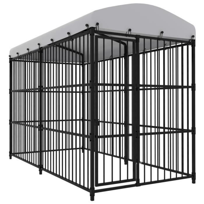 Vidaxl Chenil D Exterieur Avec Toit Pour Chiens 300x150x210 Cm Cdiscount Animalerie