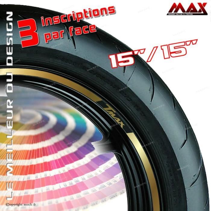 Décoration intérieure,Kit Liserets de Jantes pour TMAX T-MAX T MAX 500 530 750 DX Sticker adhésifs autocollants bande - Type Or