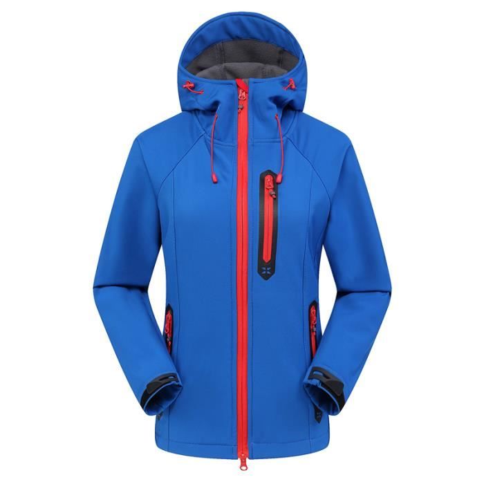 Couleur Femme Bleu taille 2XL veste Softshell pour femme coupe vent impermeable manteau chaud ski randon Cdiscount