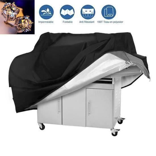 Housse De Protection Barbecue - 145x61x117 Cm - Tissu Polyester Anti-UV, Imperméable - Pour Weber, Holland, Etc.