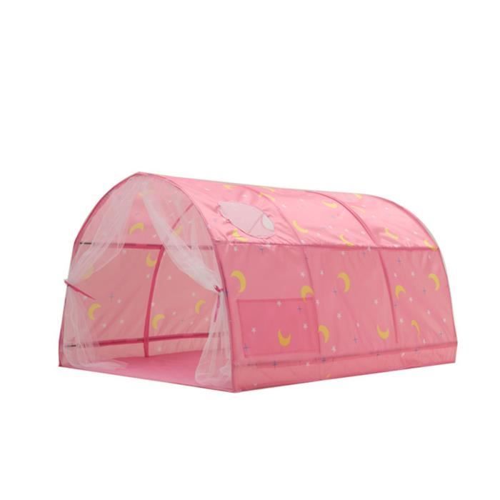 Tente De Jeu Enfant 140x100x80cm - Tunnel Lit Rose | Pour Chambre, Camping Intérieur | Dès 4 Ans