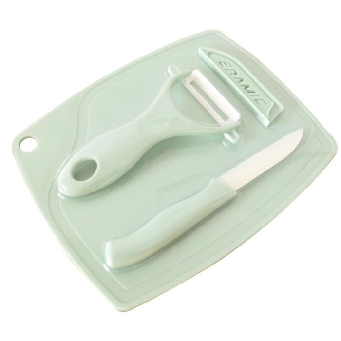 Lot 3 Couteaux Céramique Pliables – Éplucheur & Coupe-Légumes Portable, Lame Blanche Anti-Rouille, Idéal Cuisine & Voyage
