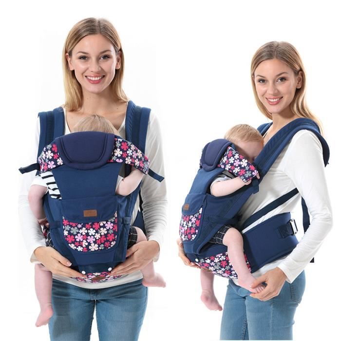 Portebébé à motif Floral sac à dos ergonomique pour bébé de 0 à 36 mois face avant 7  1 amovible siège Hipseat pochette kangourou
