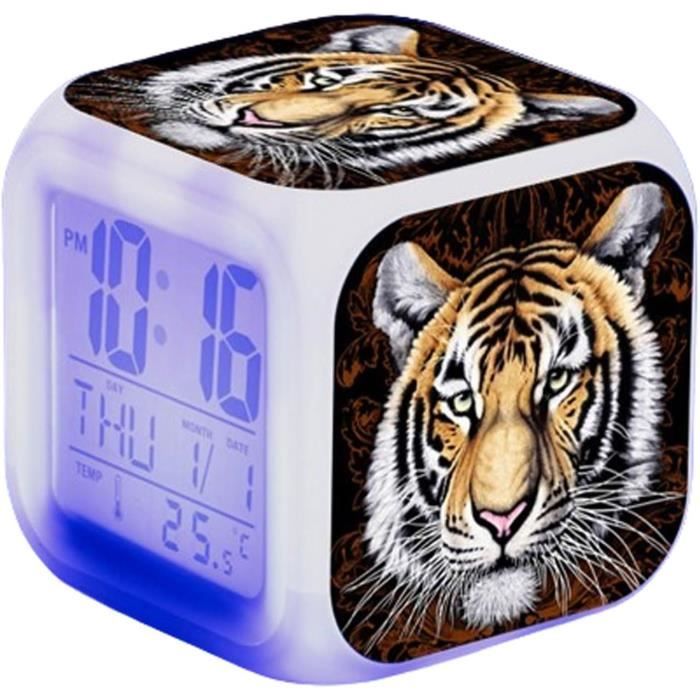 Cube réveil personnalisé - Réveil numérique LED à 7 couleurs Cube réveil personnalisé - Réveil numérique LED à 7 couleurs