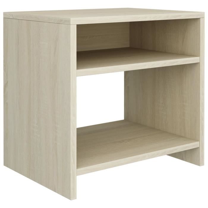 Table de chevet - DILWE - Chêne sonoma - 40x30x40 cm - Bois dingénierie - 1 compartiment ouvert