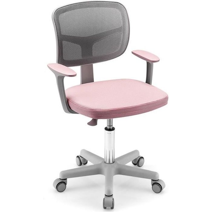 Chaise de bureau enfant Chaise pivotante Fauteuil Tissu Ergonomique