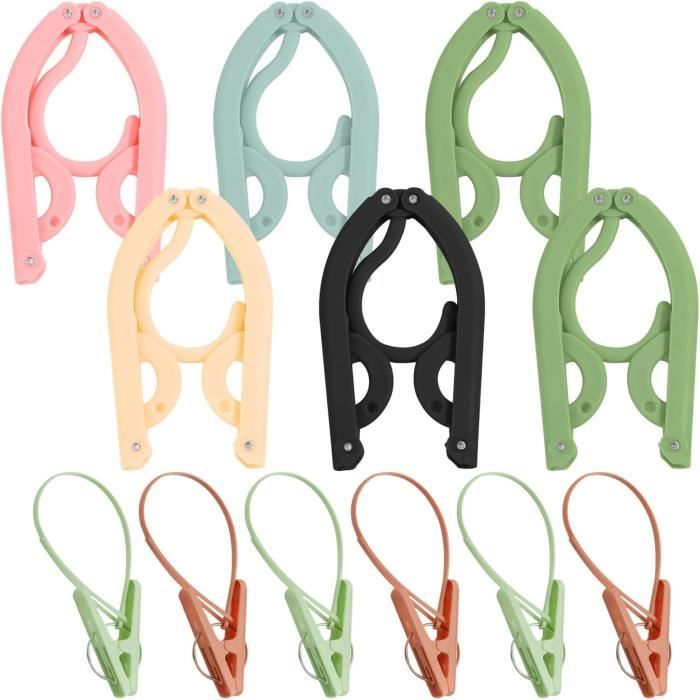 Lot De 10 Cintres Pliables Voyage - Léger Et Antidérapant - Pour Sac à Dos Ou Valise - En Plastique ABS Robuste - Idéal Déplacement