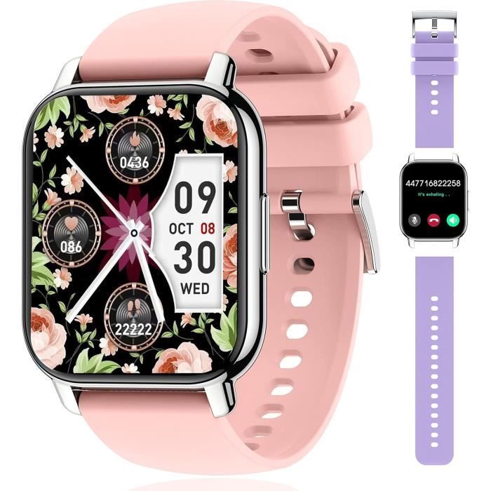 Montre Connectée Popglory Femme Homme avec Appel Bluetooth 1 85 Sport Smartwatch Moniteur de Fréquence Cardiaque/Tension Artéri