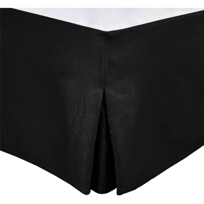 Cache sommier - HOME LINGE PASSION - 90 x 190 cm + 30 cm - Noir Cache sommier - HOME LINGE PASSION - 90 x 190 cm + 30 cm - Noir