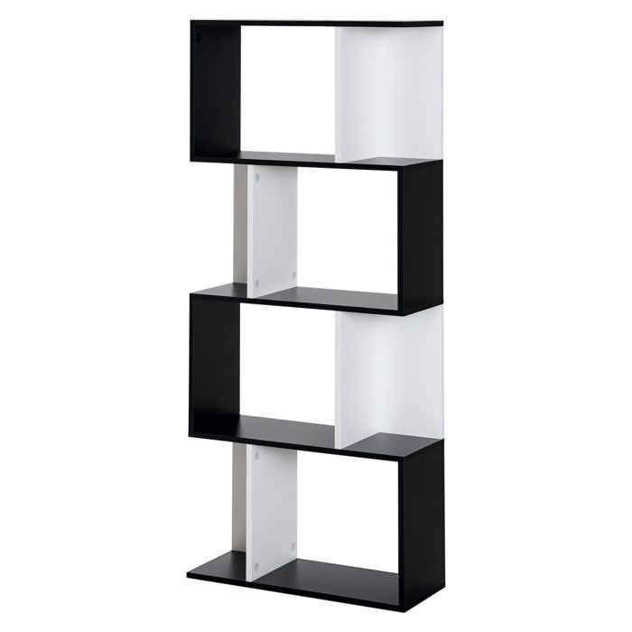 HOMCOM - étagère de rangement - Panneau de particules classe E1 - 60x24x148cm - Noir Blanc