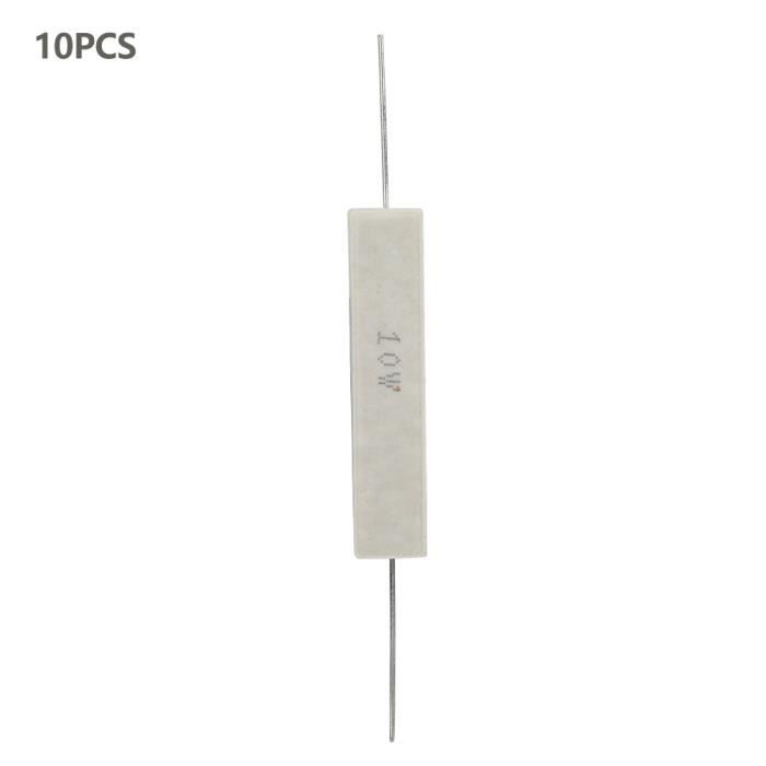 10 Résistances Ciment 10 Ohm - Haute Précision 5% - 20W - Pour Circuits électroniques - Céramique Sans Induction