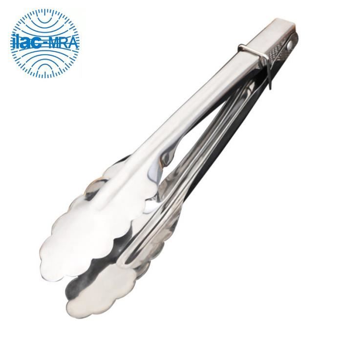 Pince Cuisine,Bord Roulé Pince Cuisine en Acier Inoxydable pour Pain et Steak,Pince Cuisine Inox avec Boucle de Verrouillage-22cm