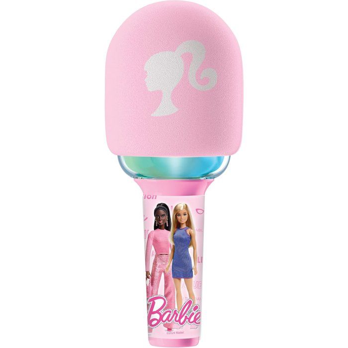 Lexibook - Microphone Karaoke Barbie - 3 modes et 4 effets sur la voix - Recharge USB-C - Bluetooth Sans fil