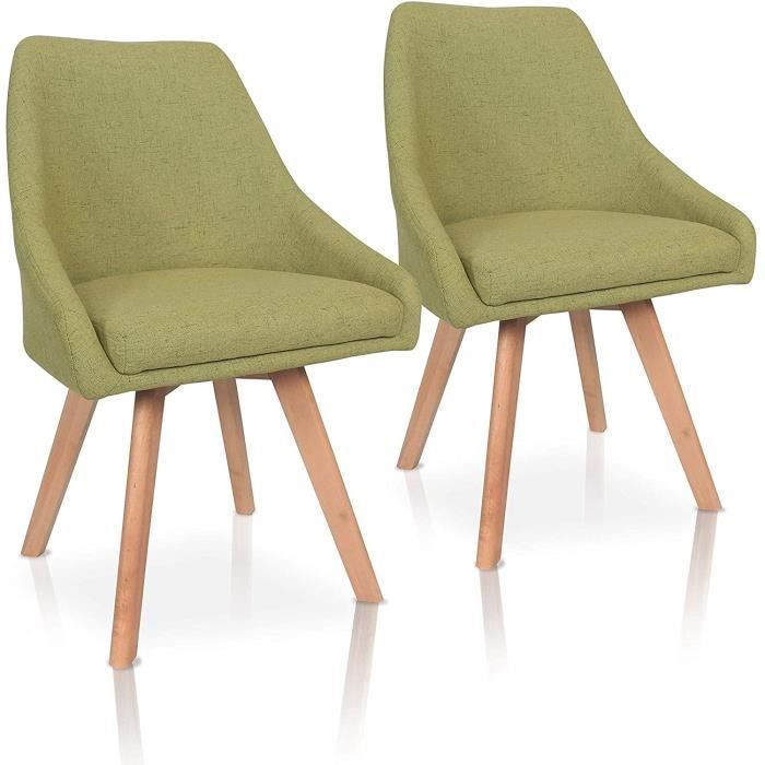 fauteuil cabriolet - limics24 - chaise espagnole salle à manger 43 x - vert - tissu - contemporain - design