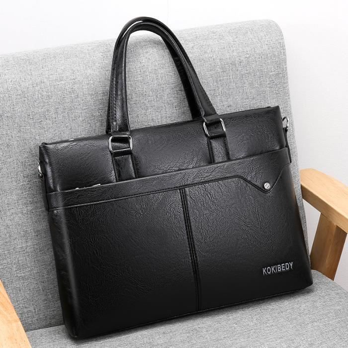 Sac à Main Business Porte-Document Homme Cuir PU- Noir - Cdiscount