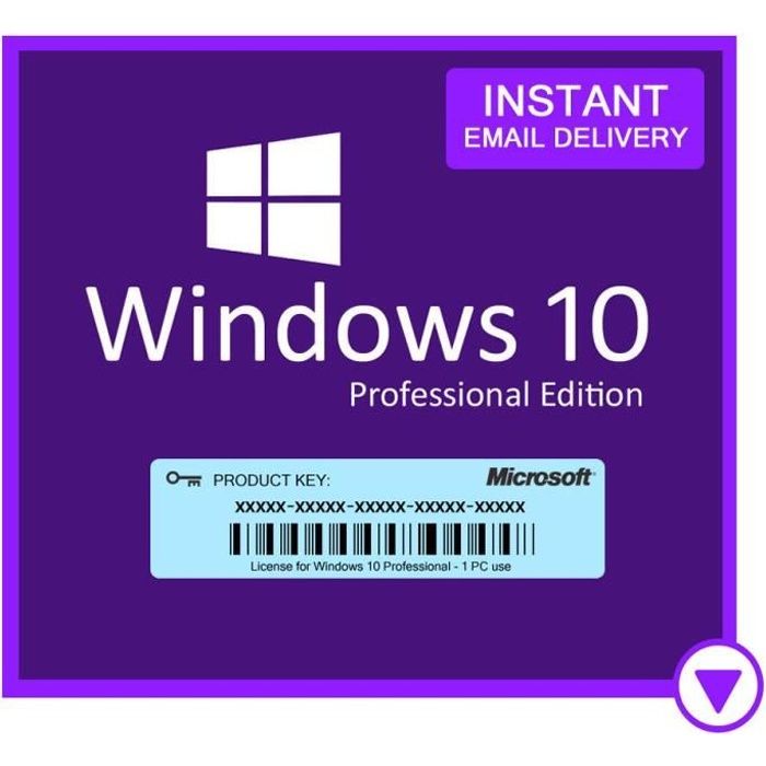 Windows 10 Pro Professionnel Licence Clé Activation - Livraison Rapide à  télécharger - Cdiscount