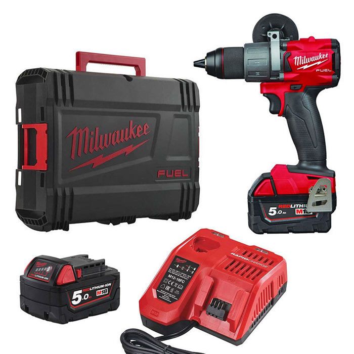 Perceuse à percussion Brushless MILWAUKEE M18 BLPD2 2 x 5 0 Ah en coffret