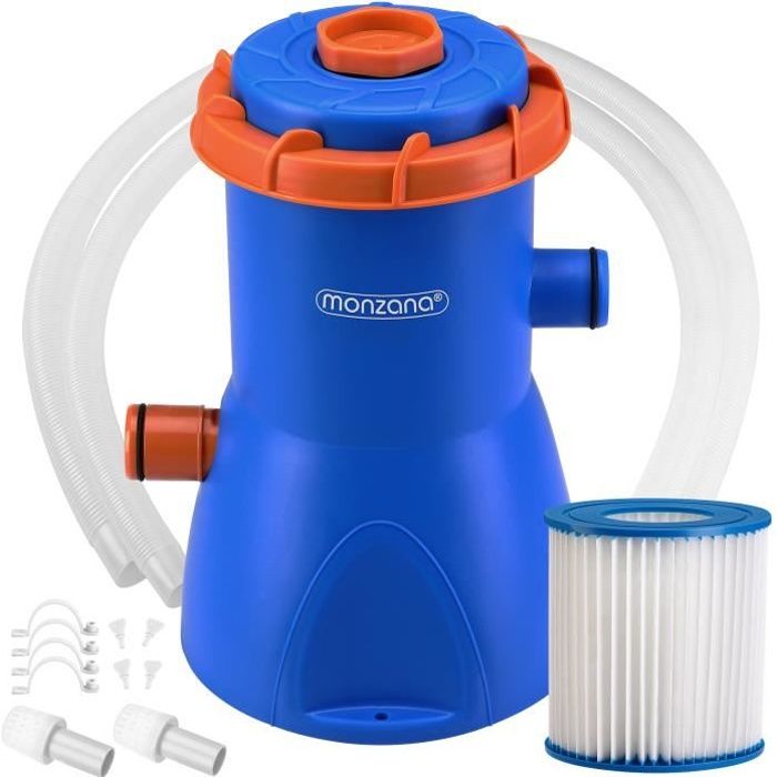 Pompe de filtration pour piscine MZP30 2.280 l/h puissance 30W cartouche de filtration filtrante tuyaux pompe piscine eau