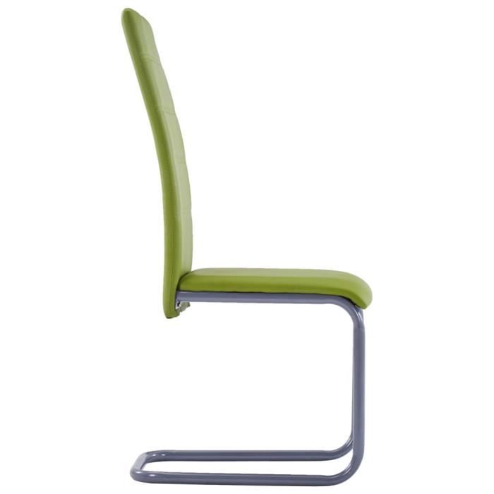 chaises de cuisine - chaises à manger cantilever lot de 4 vert similicuir mothinessto ly0058